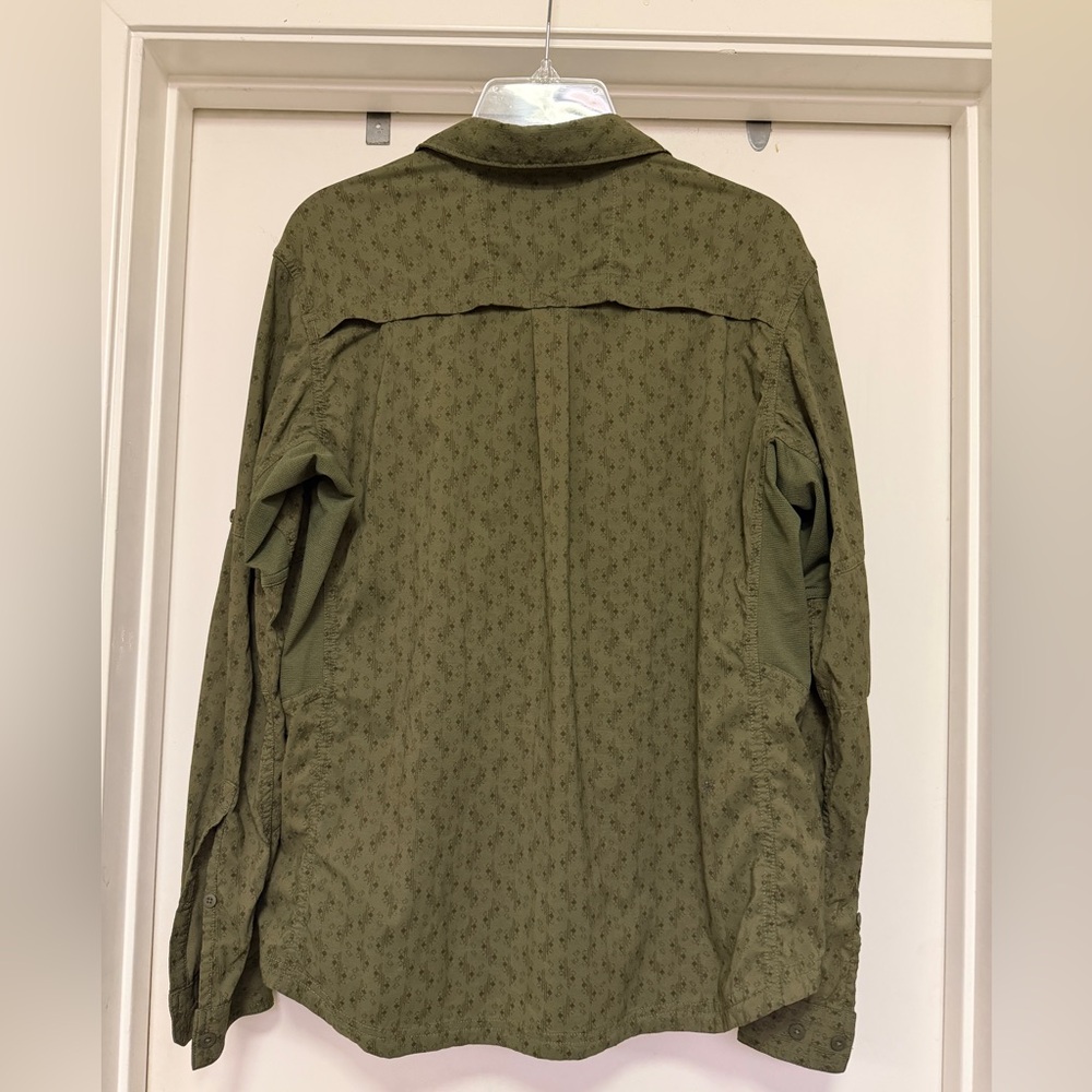 REI women’s long sleeve Sahara button up - green print - size L - Picture 2 of 15
